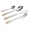 Set di posate in acciaio inossidabile da 84 pezzi per 12 persone con elegante scatola regalo - Argento/Oro