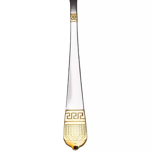 Set di posate in acciaio inossidabile da 84 pezzi per 12 persone con elegante scatola regalo - Argento/Oro