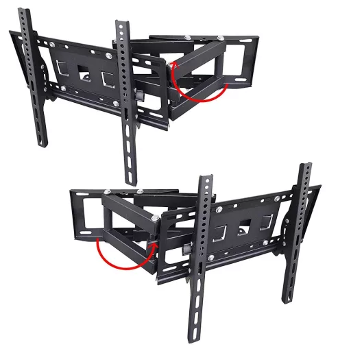 Supporto a muro inclinabile e girevole regolabile per TV e monitor da 26-65", compatibile VESA, capacità di 40 kg