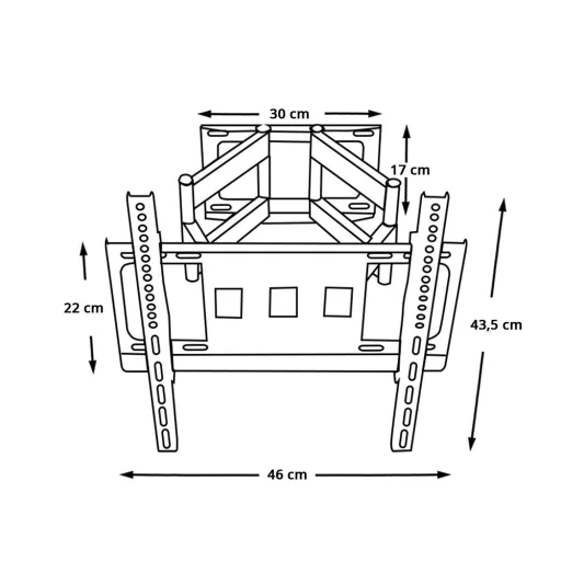 Supporto a muro inclinabile e girevole regolabile per TV e monitor da 26-65", compatibile VESA, capacità di 40 kg