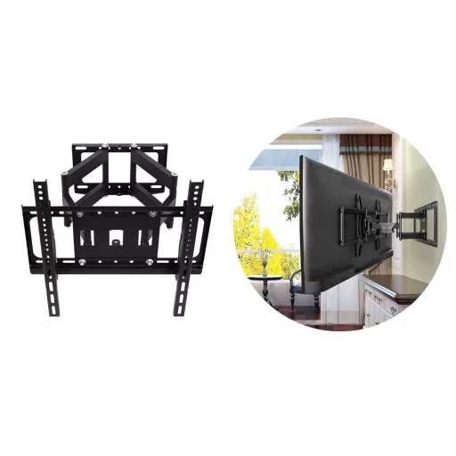 Supporto a muro inclinabile e girevole regolabile per TV e monitor da 26-65", compatibile VESA, capacità di 40 kg