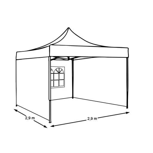 Sostituzione del tendone per padiglione con parete laterale - Copertura impermeabile 2,9x2,9 m