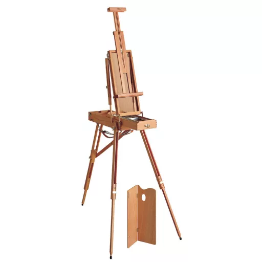 Cavalletto in legno portatile con altezza regolabile e tracolla
