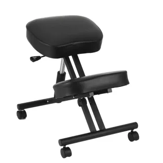   Sedia ergonomica da ginocchio con altezza regolabile e sedile imbottito - Nero