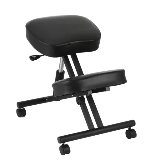 Sedia ergonomica da ginocchio con altezza regolabile e sedile imbottito - Nero