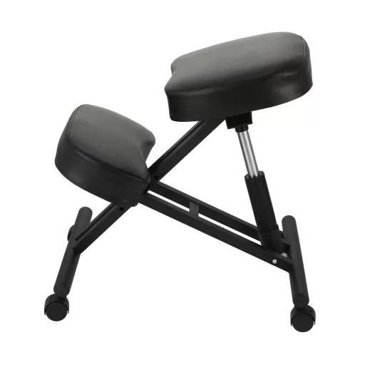 Sedia ergonomica da ginocchio con altezza regolabile e sedile imbottito - Nero