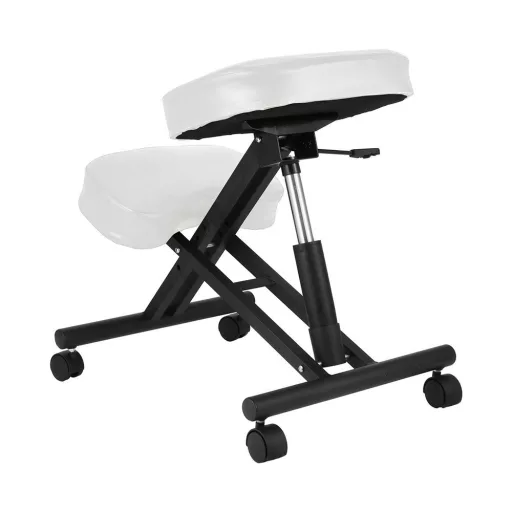 Sedia ergonomica da ginocchio con altezza regolabile e sedile imbottito - Bianco