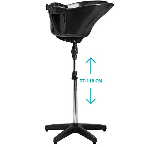 Stazione mobile per il lavaggio dei capelli regolabile con bacino inclinato