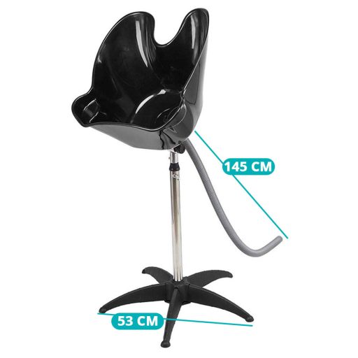 Stazione mobile per il lavaggio dei capelli regolabile con bacino inclinato