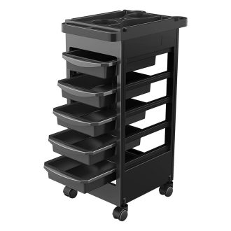   Carrello per parrucchieri a 5 cassetti con supporto per phon e ciotola per mescolare