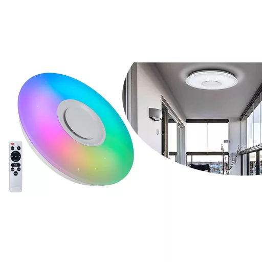 Lampada a soffitto LED con cambio colore e telecomando con funzione musicale