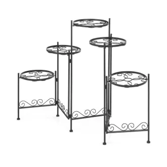  Supporto per piante in metallo resistente per 5 vasi, design espandibile