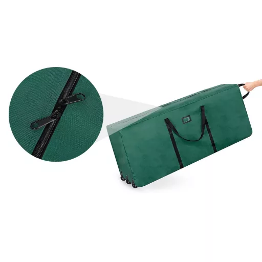 Borsa di stoccaggio grande con ruote, 150x62x50 cm, 3 ruote, ideale per alberi di Natale artificiali
