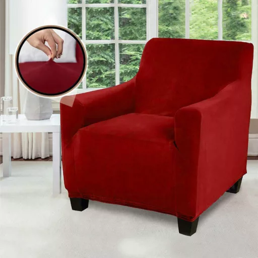 Copertura elastica rossa per divano e poltrona per mobili da 90-140 cm
