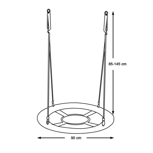 Altalena a nido regolabile 90 cm per uso interno ed esterno, capacità 100 kg