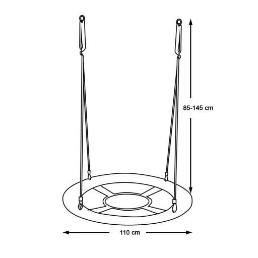 Altalena a nido per bambini 110 cm - Altezza regolabile, uso interno/esterno, capacità 100 kg