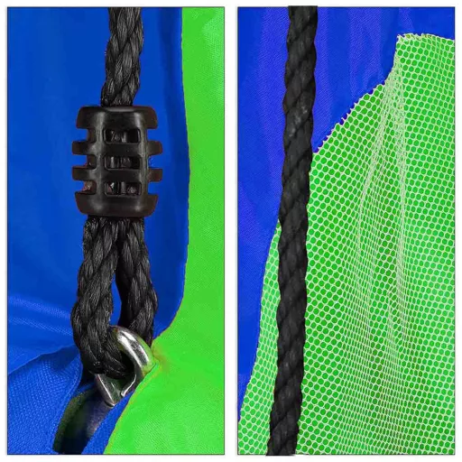 Altalena a nido 110 cm con tenda - Altezza regolabile, uso interno/esterno, capacità 100 kg