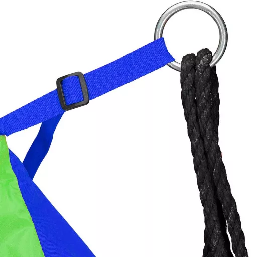 Altalena a nido 110 cm con tenda - Altezza regolabile, uso interno/esterno, capacità 100 kg