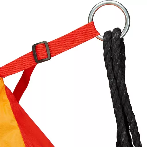 Altalena a nido 110 cm con tenda - Altezza regolabile, uso interno/esterno