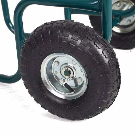 Carrello a mano in metallo resistente con ruote in gomma gonfiabili - capacità di 100 kg