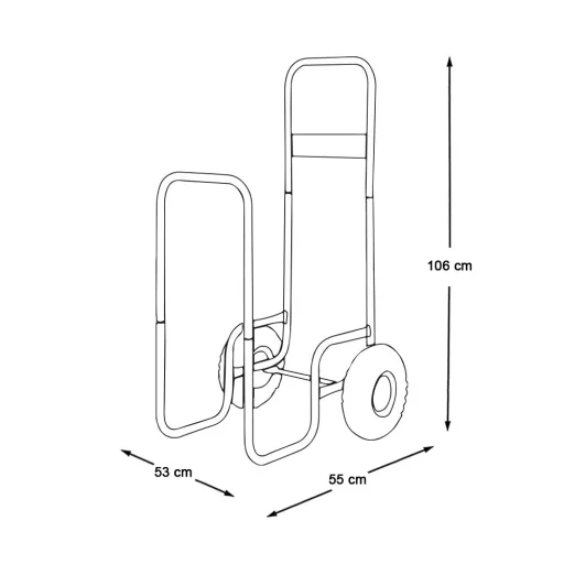 Carrello a mano in metallo resistente con ruote in gomma gonfiabili - capacità di 100 kg