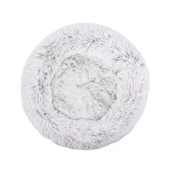   Letto per animali domestici in morbido peluche per cani e gatti - 60 cm, con copertura removibile, grigio