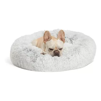   Letto per animali domestici in morbido peluche per cani e gatti - 80 cm, con copertura removibile, grigio