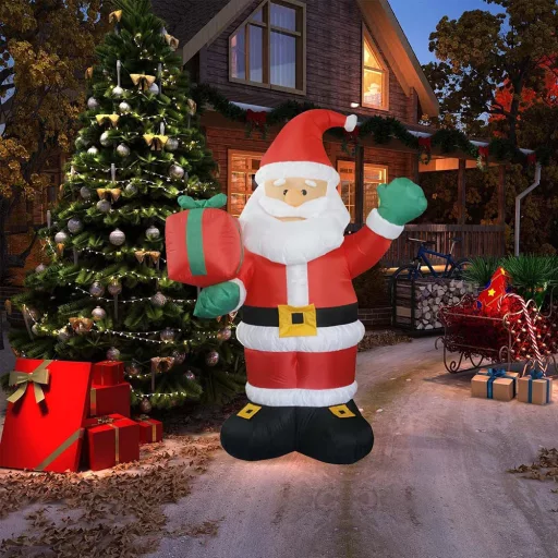 Figura di Babbo Natale gonfiabile con luci LED - 150 cm