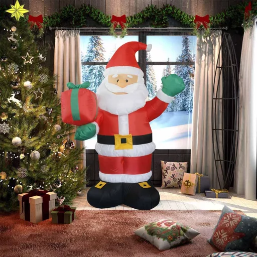 Figura di Babbo Natale gonfiabile con luci LED - 150 cm