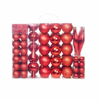   Set di decorazioni per albero di Natale da 112 pezzi in rosso - Decorazione elegante e festosa