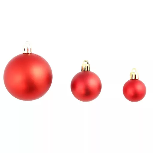 Set di decorazioni per albero di Natale da 112 pezzi in rosso - Decorazione elegante e festosa