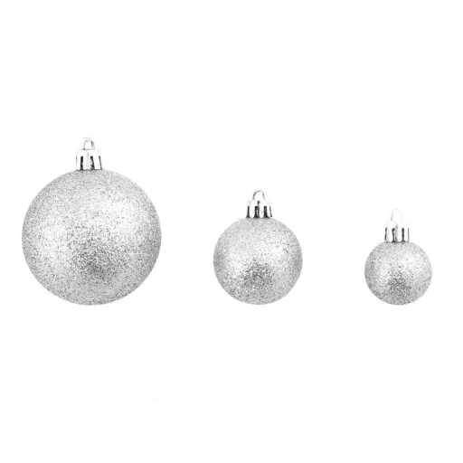 Set di decorazioni per albero di Natale da 112 pezzi in argento - Decorazioni eleganti e festive