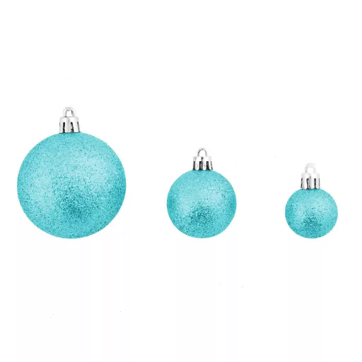 Set di decorazioni per albero di Natale da 112 pezzi in turchese - Decorazione elegante e festosa