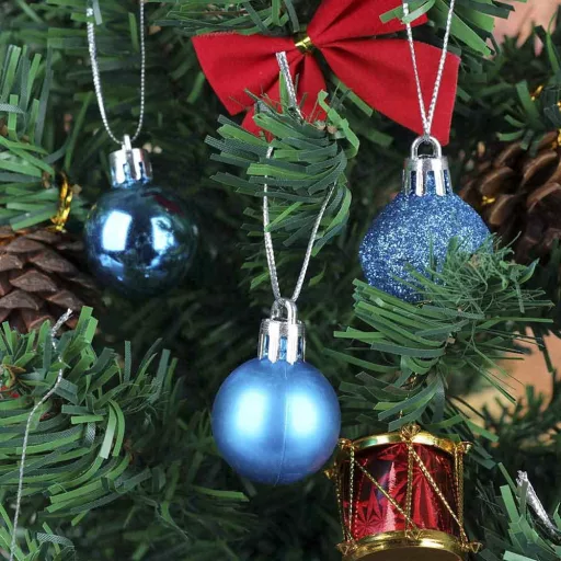 Set di decorazioni per albero di Natale da 112 pezzi in turchese - Decorazione elegante e festosa