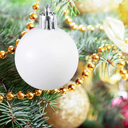 Set di decorazioni per albero di Natale da 112 pezzi con palline opache, lucide e glitterate