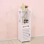 Armadio da bagno stretto con 3 ripiani e porta carta igienica - Design bianco salvaspazio