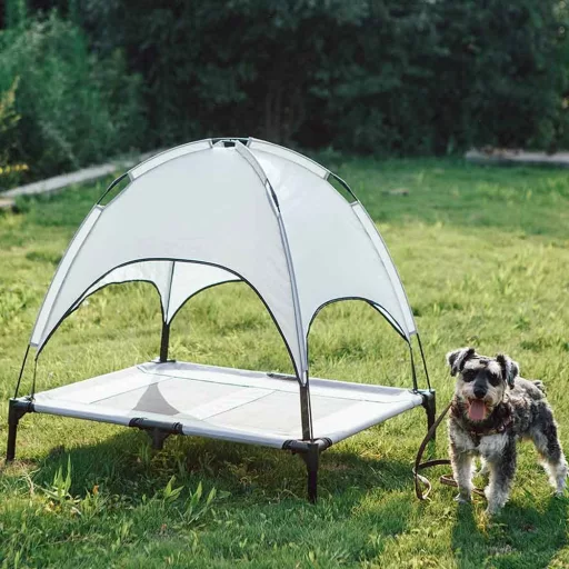 Letto per animali elevato con tettuccio - Confortevole e ventilato per cani e gatti, varie dimensioni