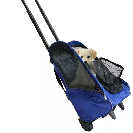 Zaino per animali 2-in-1 con ruote - Design in rete resistente, capacità di 15 kg