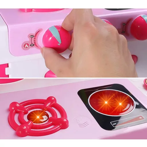 Set di cucina interattivo per bambini con accessori - Rosa