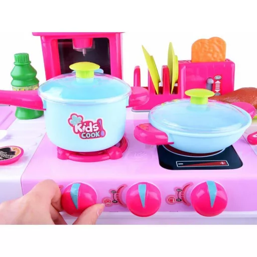 Set di cucina interattivo per bambini con accessori - Rosa