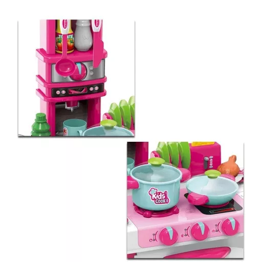 Set di cucina interattivo per bambini con accessori - Rosa