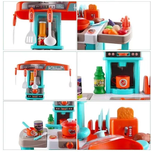 Set da cucina per bambini con funzioni interattive e accessori - Turchese