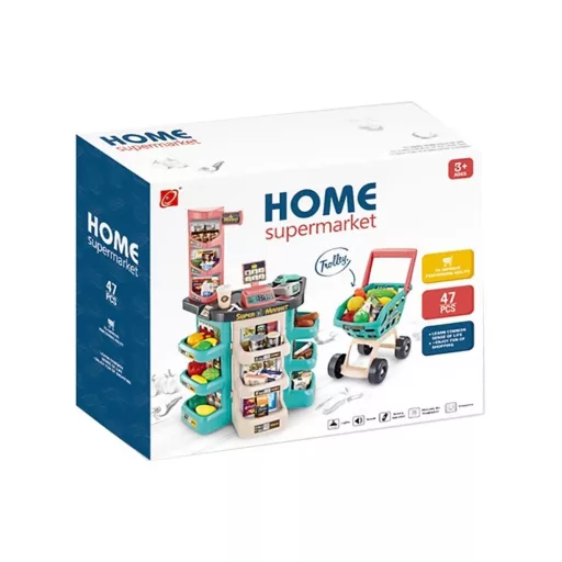 Set di supermercato per bambini da 47 pezzi con accessori realistici