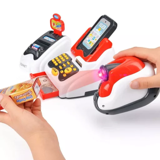 Gioco del Registratore di Cassa per Bambini con Effetti Sonori e Luminosi - 24 Pezzi