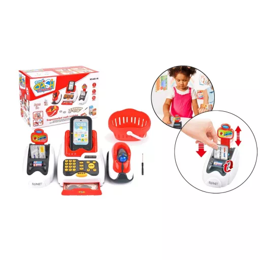 Gioco del Registratore di Cassa per Bambini con Effetti Sonori e Luminosi - 24 Pezzi