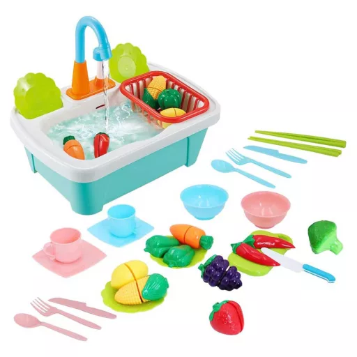 Set da gioco lavandino per bambini con accessori realistici - Blu