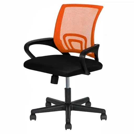 Sedia da ufficio ergonomica con braccioli - schienale in rete, altezza regolabile, rotazione a 360°, diversi colori