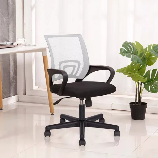 Sedia da ufficio girevole ergonomica con braccioli - schienale in rete, altezza regolabile, rotazione a 360°, vari colori