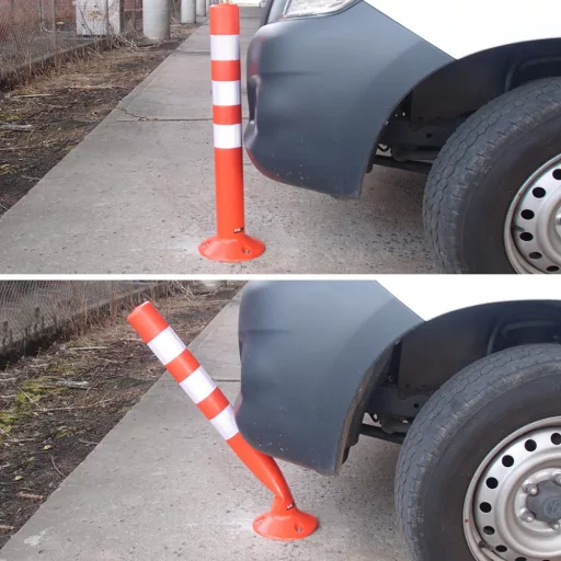 Set di 5 coni stradali in plastica impermeabili con strisce riflettenti