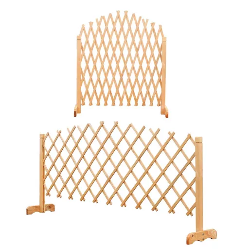 Set di tralicci in legno regolabili - 2 pezzi, pino resistente alle intemperie, larghezza massima 150 cm